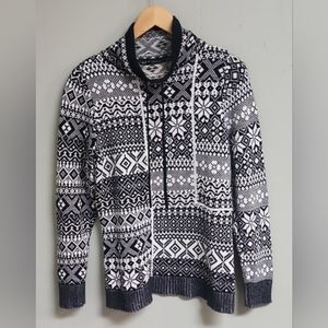 Woolrich Nordic Fair Isle Sweater.  Size M. Black/White.